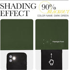 NICETOWN Dark Green Blackout Cafe Satin Curtains - Image 4