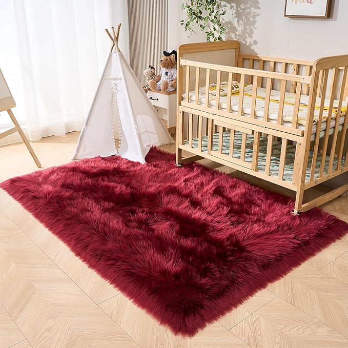 EasyJoy Ultra Soft Fluffy Shaggy Area Rug Faux Fur Rug Chair Cover Seat Pad - Image 6