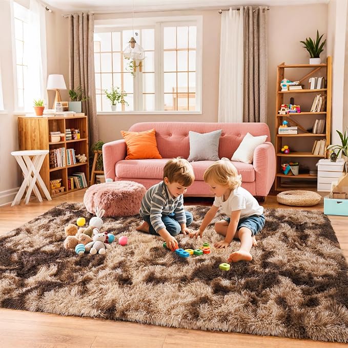 Pionblank Super Fluffy Brown Rug - Image 3