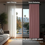 Deconovo Blackout Curtains, Thermal Insulated, W52 x L45 2 Panels, Back Tab - Image 3