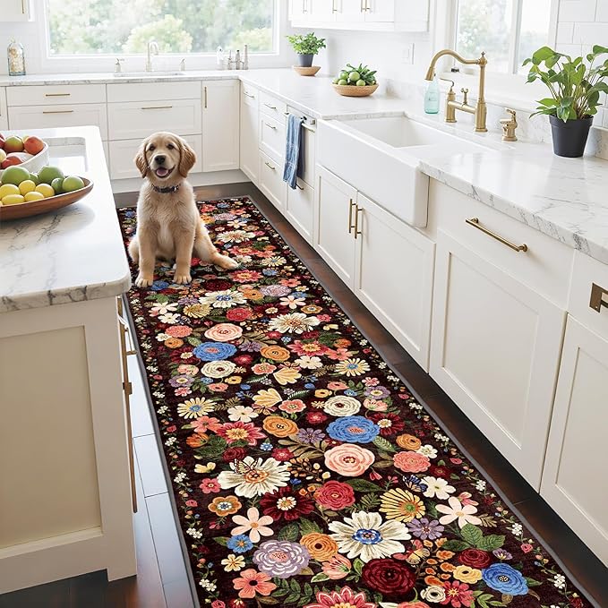 Rug for Hallways Kitchen Rug 2'6" x 14', Non Slip Washable Rugs - Image 2