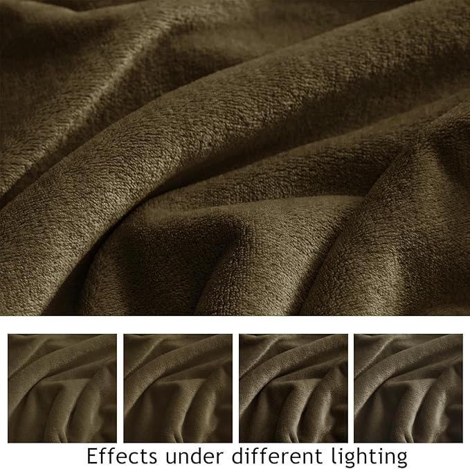 KMUSET Fleece Blanket Twin Size Dark Brown Lightweight Super Soft Cozy Fuzzy - Image 5