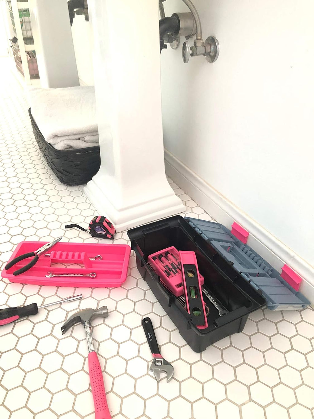 Apollo Tools 53 Piece Household Tool Set, Pink DT9773P