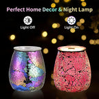 Dicimi Candle Warmer Lamp with Timer, Electric Wax Melt Warmer with Stepless Dimming & 2-10H Auto-Off, 2-in-1 Scented Wax Warmer & Night Light, Gradient Glass Home Decor for Bedroom Office