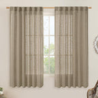 LAMIT Sheer Linen Curtains 63 Inch by LAMIT