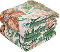 MSGKV Boho Throw Blanket for Couch Chair 100% Cotton Embroidery Floral Blanket by MSGKVHomeTextiles