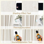 Guken Cream 100% Blackout Cream Linen Curtains 52 Inch Wide by 82 Inch 2 Panels - Image 5