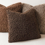 Foindtower Decorative Fuzzy Faux Fur Throw Pillow Covers 18x18 Dark Brown