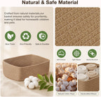 3 Pack Small Woven Storage Baskets for Organizing, Shelf Baskets, Brown