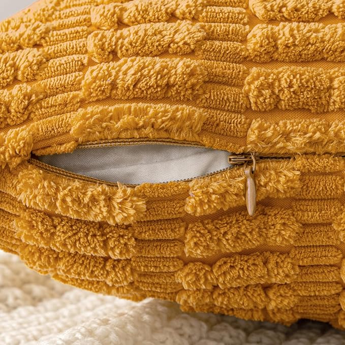 MIULEE Pack of 2 Corduroy Decorative Throw Pillow Covers 16x16 Inch Soft Boho - Image 5