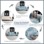 MYSKY HOME Sectional Couch Cover Sage Abstract Geometric Sofa Covers - Image 5