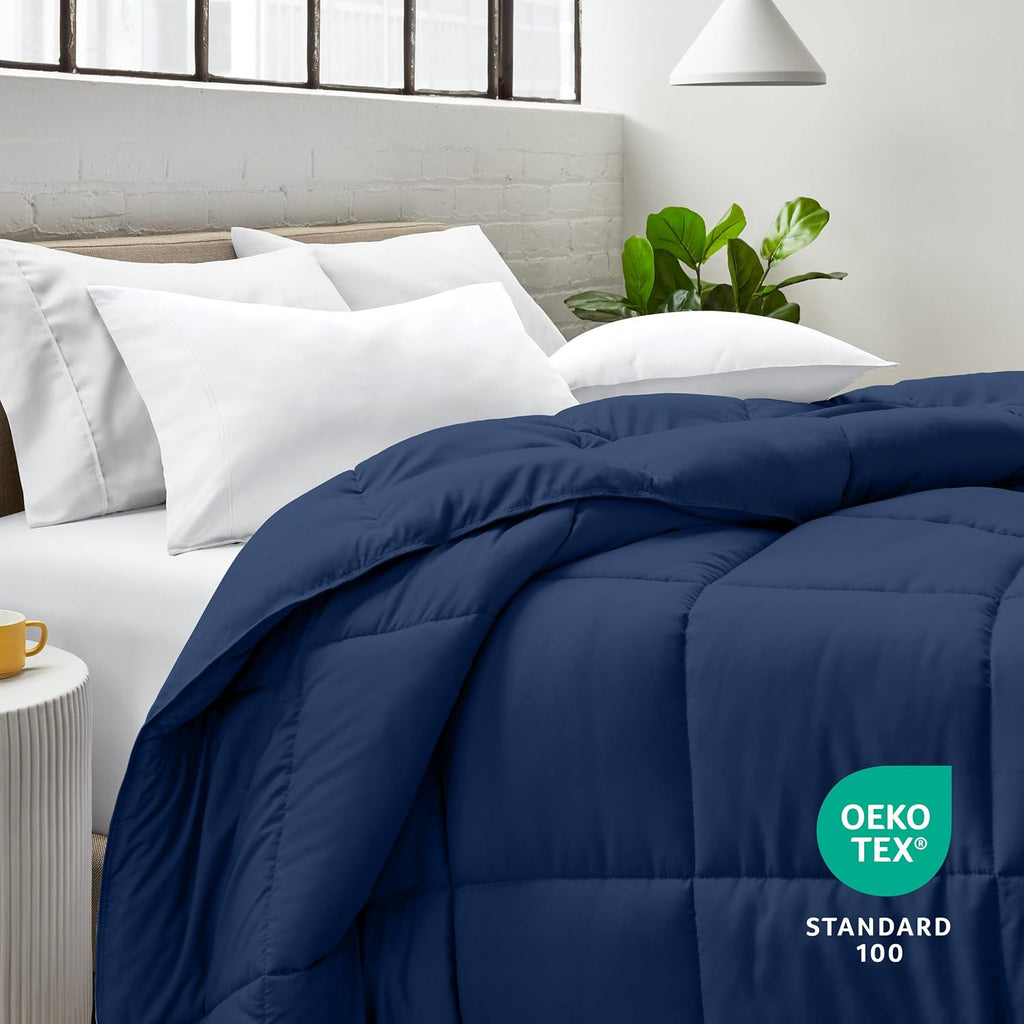 Bare Home Duvet Insert Comforter (Queen, Dark Blue)