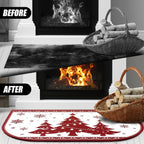 Ceenna Christmas Fireplace Hearth Rug Fire Resistant 24x36,White,Snowflake