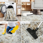 Toneed Abstract Area Rug Modern Washable Rug Soft Non Slip Rug Low Pile - Image 6
