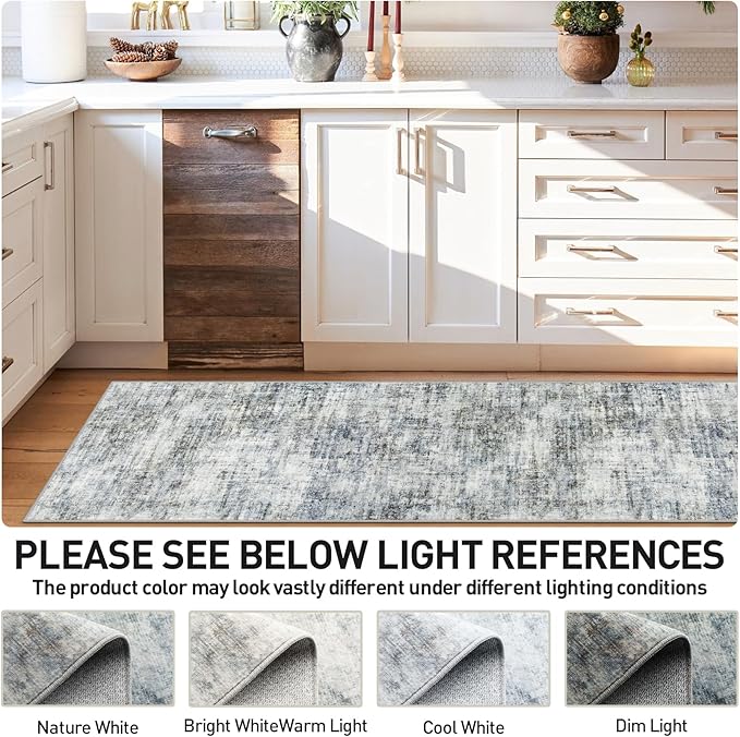 2'6''x8' Runner Rugs Washable Rug: Modern Abstract Hallway Runner Rug Indoor - Image 7