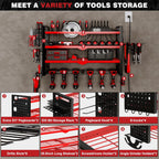 Cordless Power Tool Organizer Wall Mount, 6 Drill Holders, Red
