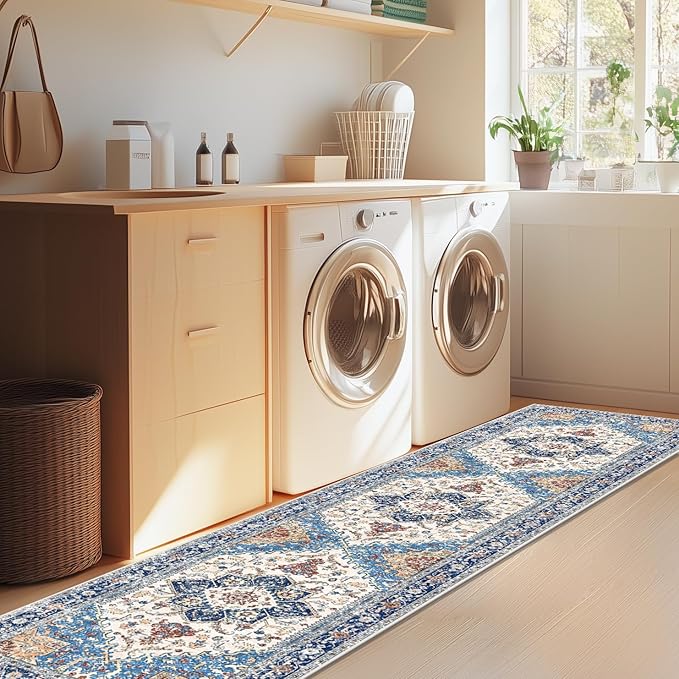 Yamaziot Washable Runner Rug, 2x8 Non-Slip Boho Vintage Hallway Rug - Image 6