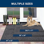 Smiry Front Door Mat Outside Entrance, Heavy Duty Sturdy Natural Rubber Doormat - Image 2