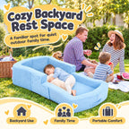 Portable Toddler Travel Bed, Soft Foldable Toddler Bed, Kids Floor Bed