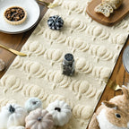 Artoid Mode Beige Soft Faux Fur Pumpkins Fall Table Runner 13x72 Inch