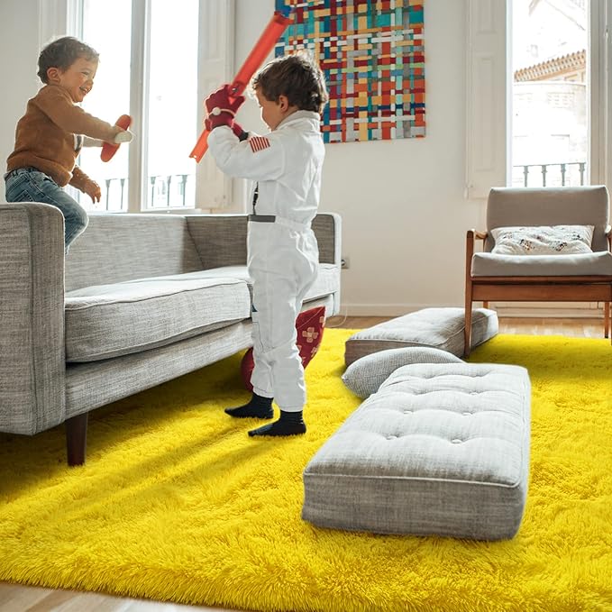 Amearea Shag Fluffy Area Rug for Bedroom Girls Living Room, Extra Soft and - Image 3