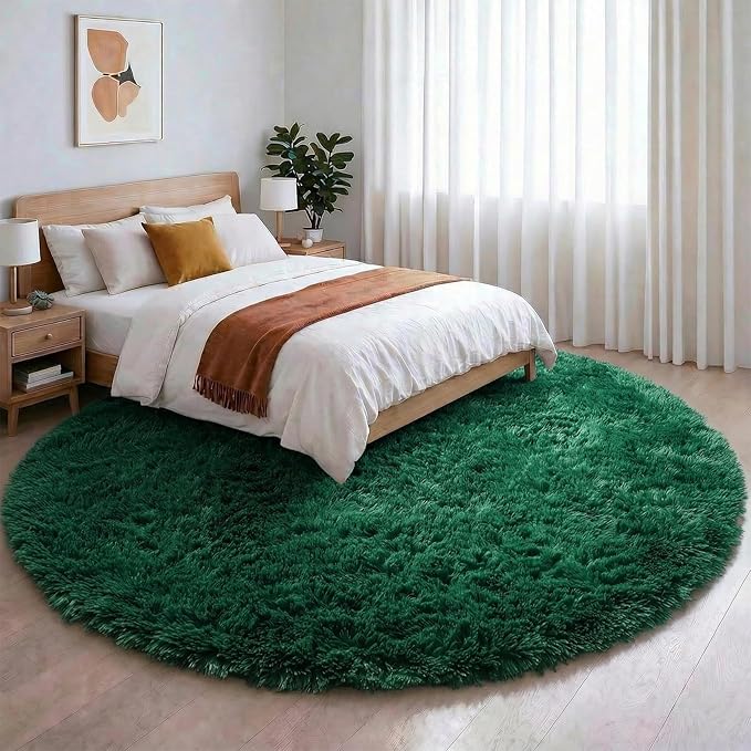 Amdrebio Dark Green Round Rug 4Ft - Image 3