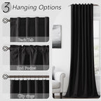 Guken Black 100% Blackout Curtains 96 Inch Length 2 Panels Set - Image 6
