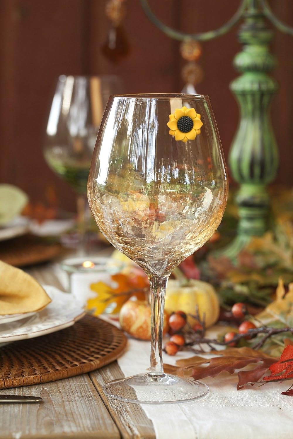Simply Charmed Thanksgiving Magnetic Wine Glass Charms - Set of 12 Drink Markers