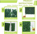 AOKIIE 10"x10" Artificial Grass Wall 24Pcs UV-Anti Boxwood for Outdoor