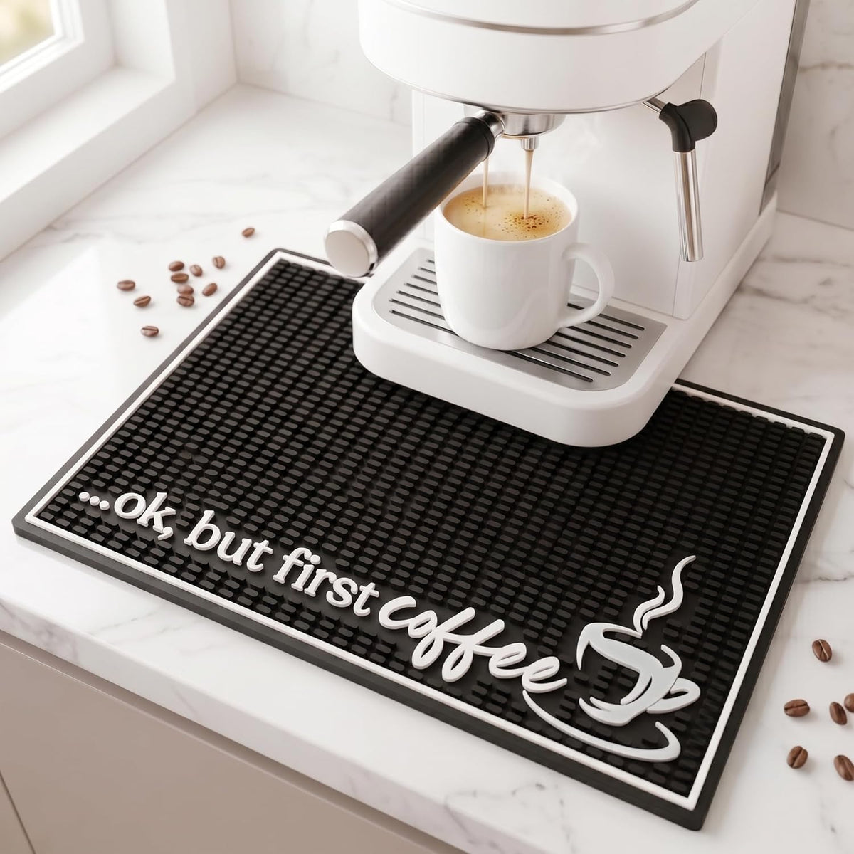 Coffee Bar Mat, Rise and Shine - Coffee Bar Accessories, Station, 18x12