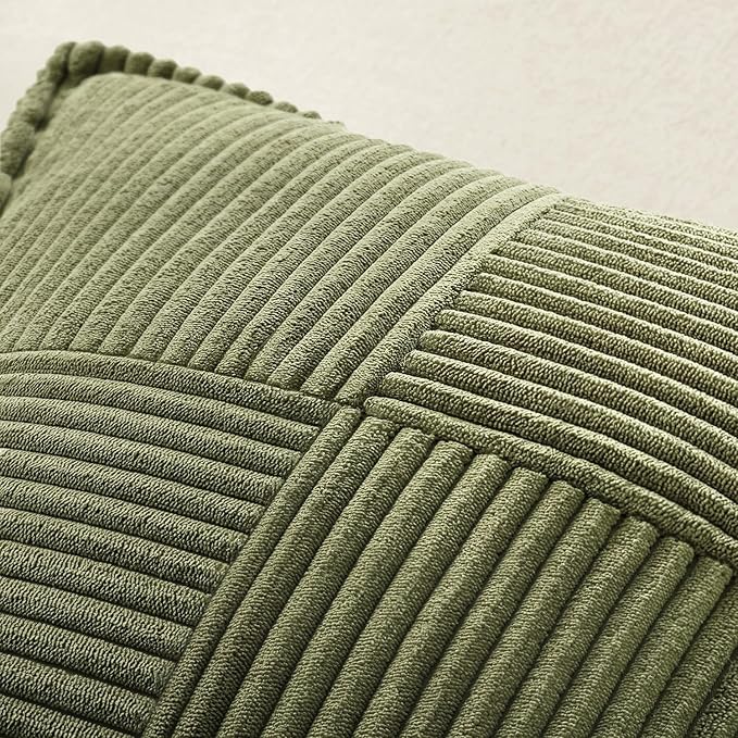 MIULEE Olive Green Corduroy Pillow Covers 16x16 Inch - Image 5