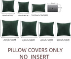 Fancy Homi Set of 2 Dark Green Decorative Throw Pillow Covers 22x22 Inch - Image 7