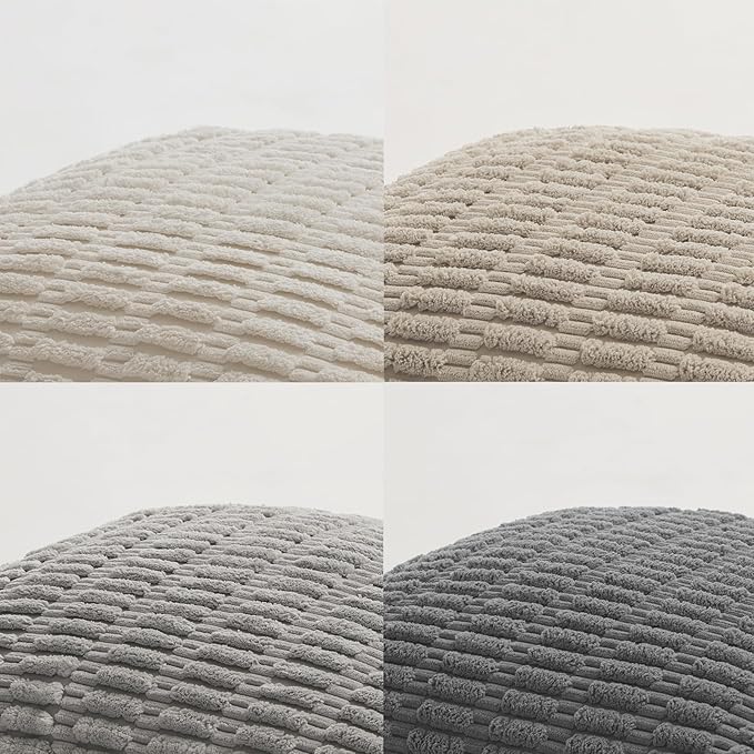 Fancy Homi Set of 4 Grey and White Long Lumbar Rectangle Decorative Throw - Image 4