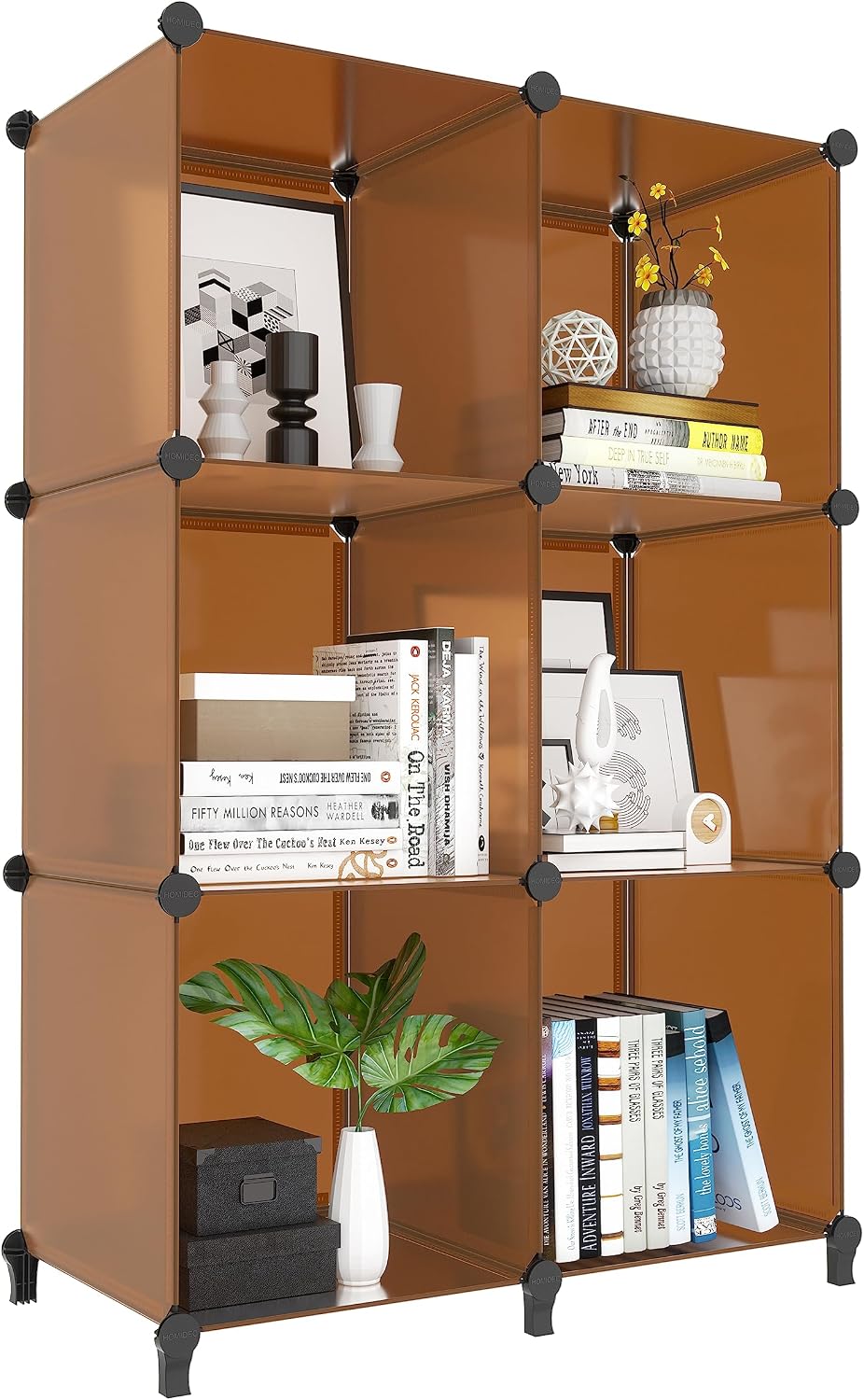 6-Cube Storage Organizer, Closet Organizer Storage Shelf Bookcase Bookshelf with Metal Hammer, Storage Cubes Organizer Cabinet for Kids, Closet, Bedroom, Bathroom, (11.8x11.8x11.8 inch)