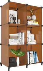 6-Cube Storage Organizer, Closet Organizer Storage Shelf Bookcase Bookshelf with Metal Hammer, Storage Cubes Organizer Cabinet for Kids, Closet, Bedroom, Bathroom, (11.8x11.8x11.8 inch)
