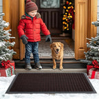Smiry Front Door Mat Outside Entrance, Heavy Duty Natural Rubber Doormat - Image 8