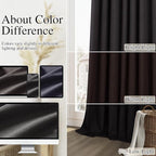 Guken Black 100% Blackout Linen Curtains 102 Inch Length 2 Panels Set - Image 7