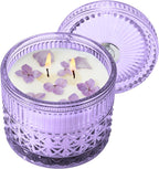 Chloefu LAN Orange & Bergamot Candle for Home Scented, Crystal Candles with Healing Stones, Gift for Women Men, Emotional Support, Encouragement and Affirmation, Highly Scented & Long Lasting, 14 oz