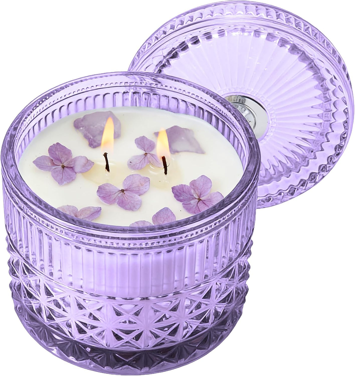 Chloefu LAN Orange & Bergamot Candle for Home Scented, Crystal Candles with Healing Stones, Gift for Women Men, Emotional Support, Encouragement and Affirmation, Highly Scented & Long Lasting, 14 oz