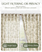 jinchan Lined Linen Floral Curtains - Image 6