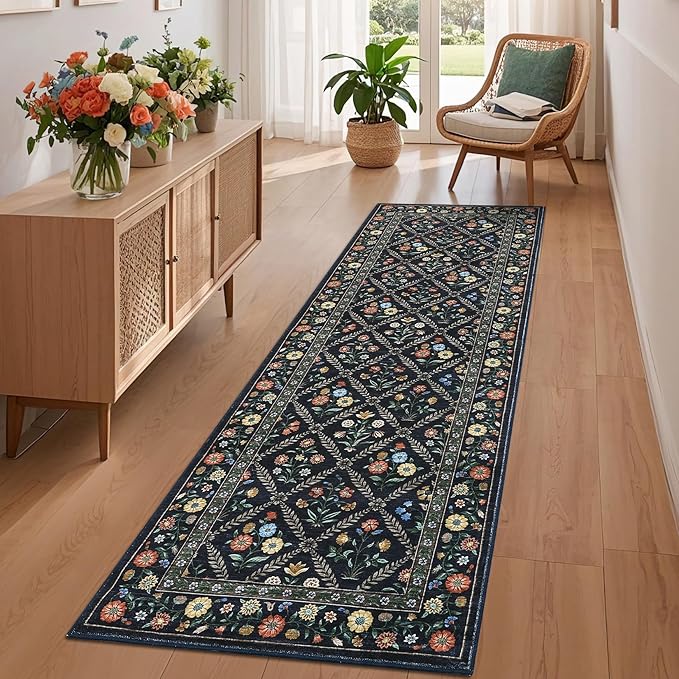 Washable Kitchen Rugs Non Slip 2x6 Hallway Runner Rug Stain Resistant Low Pile by GarveeHome