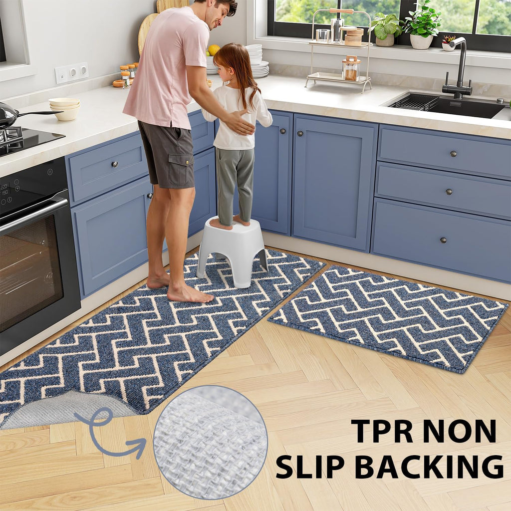 hicorfe Kitchen Runner Rug,20"x48"+20"x32" Kitchen Set,Non-Slip Kitchen Mat