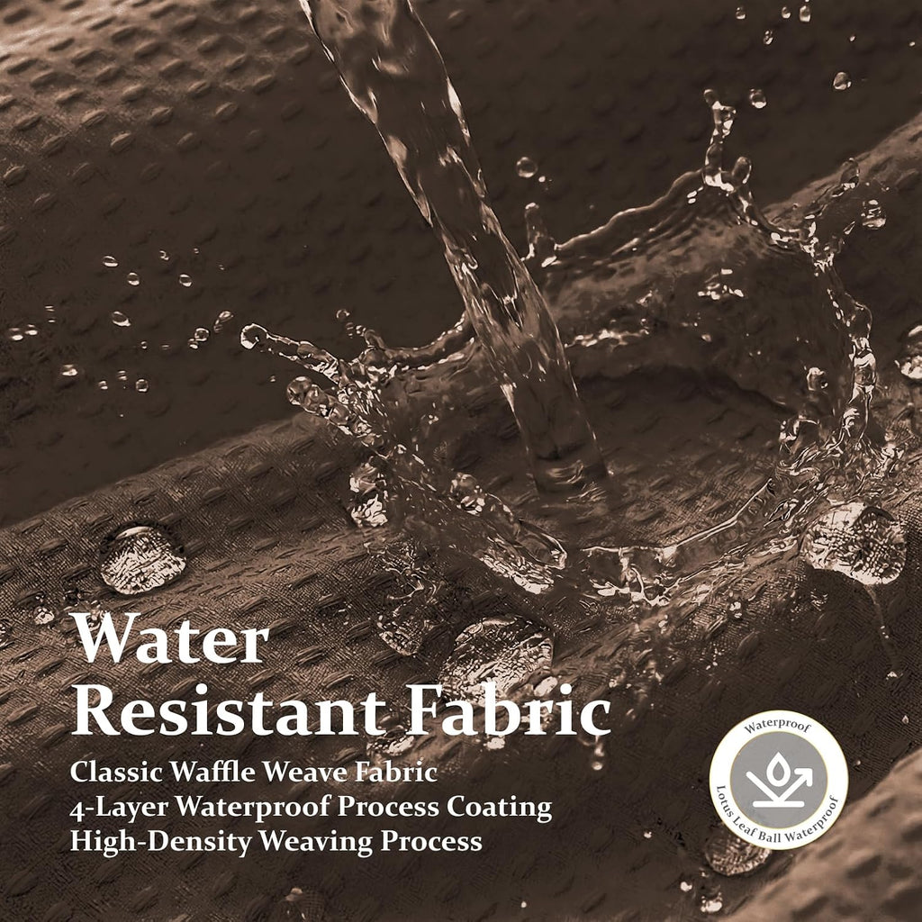 Dynamene Waffle Shower Curtain 256 GSM Heavy Duty Fabric 72"x72" Brown