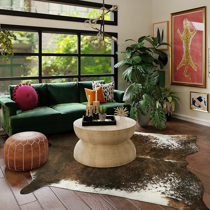 AROGAN Premium Faux Cowhide Rug 4.6 x 5.2 Feet, Sturdy and Large Size Cow Print - Image 6