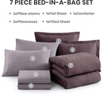 Monbix Queen Size Comforter Set 7 Pieces Italian Plum Bed in a Bag