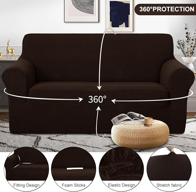 U-NICE HOME Oversized Stretch Loveseat Couch Cover Sofa Covers Washable Sofa - Image 3