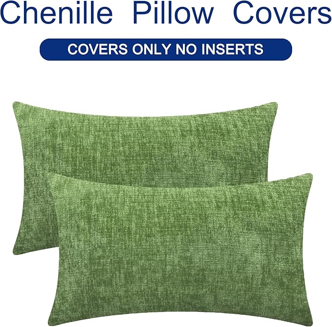 CaliTime Throw Pillow Covers Decorative 16 X 26 Inches Pack of 2 Cozy Chenille - Image 6