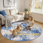 Washable Area Rugs 8ft Non-Slip Modern Abstract Soft by RELEANY
