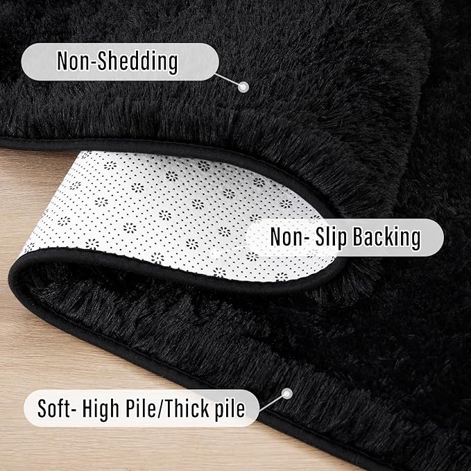 Amearea Shag Fluffy Area Rug for Bedroom Girls Living Room, Extra Soft and - Image 7