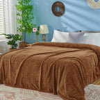 inhand Fleece Twin Blanket for Bed Chocolate Brown Throw Blanket for Couch - Image 4